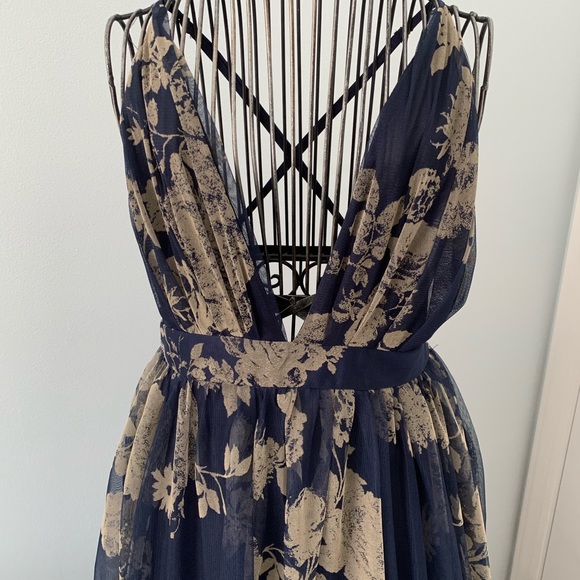 Fashion Nova Dresses & Skirts - Limited Addiction Mesh Floral Navy Dress